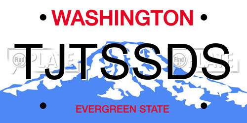 TJTSSDS Washington License Plate