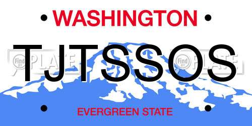 TJTSSOS Washington License Plate