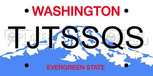 TJTSSQS Washington License Plate