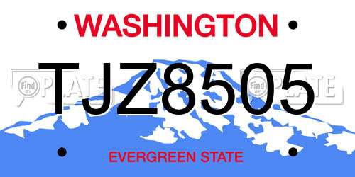 TJZ8505 Washington License Plate