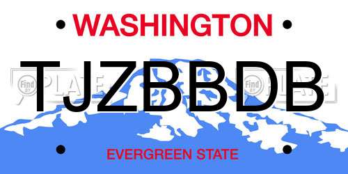 TJZBBDB Washington License Plate