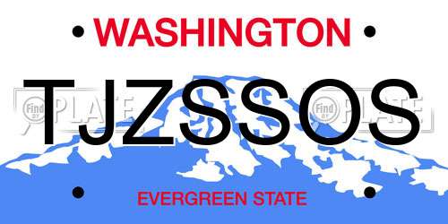 TJZSSOS Washington License Plate
