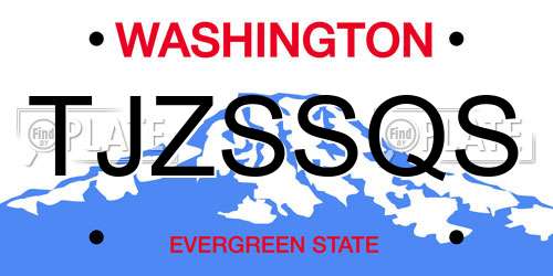 TJZSSQS Washington License Plate