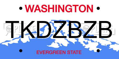 TKDZBZB Washington License Plate