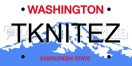 TKNITEZ Washington License Plate