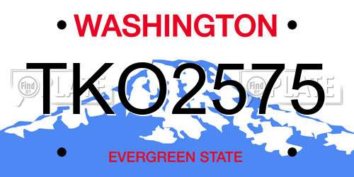 TKO2575 Washington License Plate