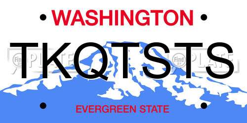 TKQTSTS Washington License Plate