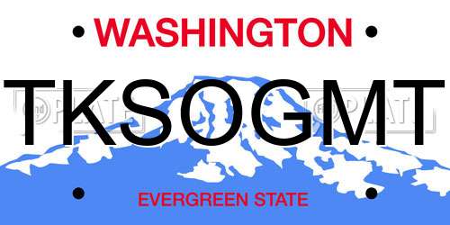 TKSOGMT Washington License Plate