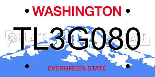 TL3G080 Washington License Plate