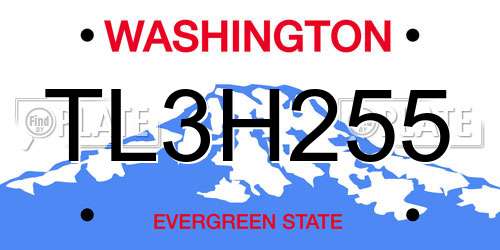 TL3H255 Washington License Plate