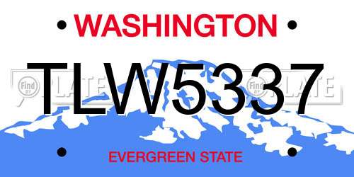 TLW5337 Washington License Plate