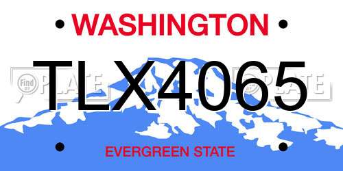 TLX4065 Washington License Plate