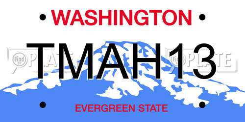TMAH13 Washington License Plate