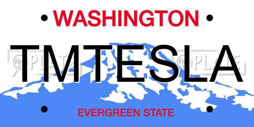 TMTESLA Washington License Plate