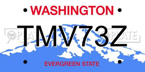 TMV73Z Washington License Plate