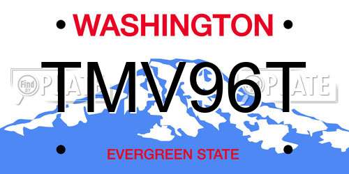 TMV96T Washington License Plate