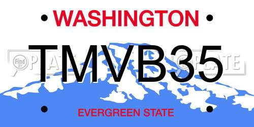 TMVB35 Washington License Plate