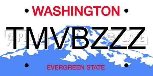 TMVBZZZ Washington License Plate