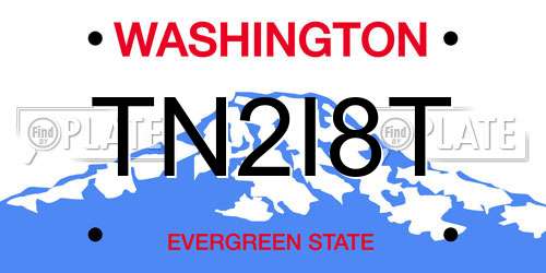 TN2I8T Washington License Plate
