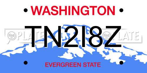 TN2I8Z Washington License Plate