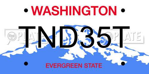 TND35T Washington License Plate