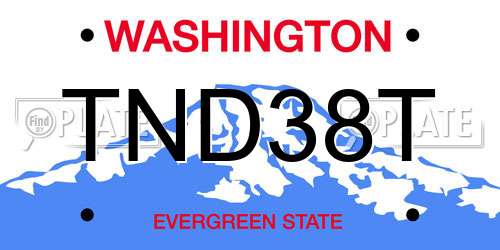 TND38T Washington License Plate