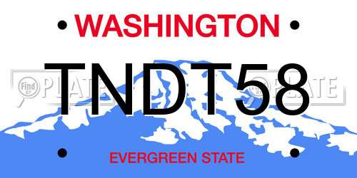 TNDT58 Washington License Plate
