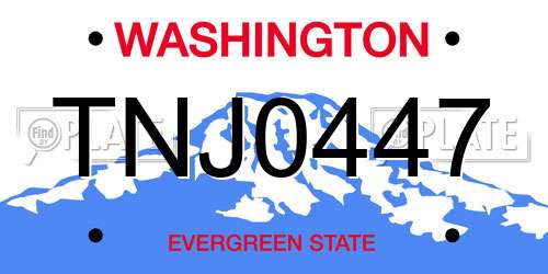 TNJ0447 Washington License Plate