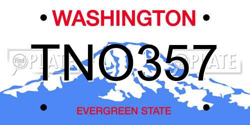 TNO357 Washington License Plate
