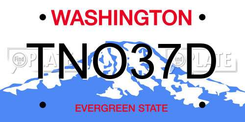 TNO37D Washington License Plate