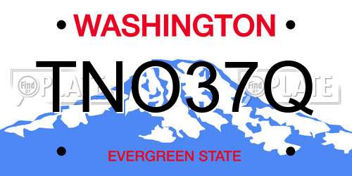 TNO37Q Washington License Plate
