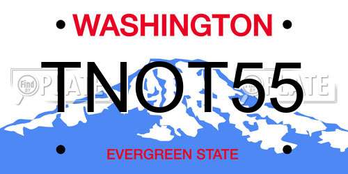TNOT55 Washington License Plate
