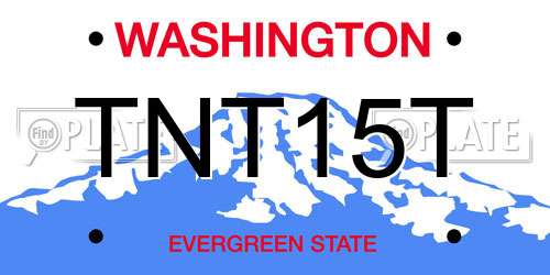 TNT15T Washington License Plate