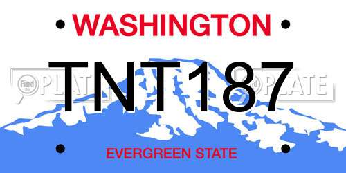 TNT187 Washington License Plate
