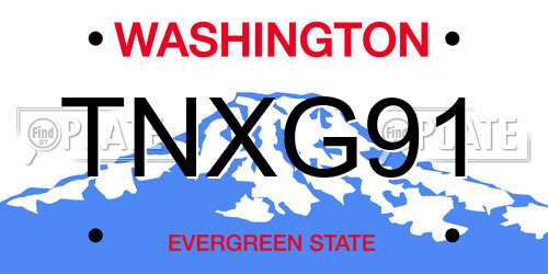 TNXG91 Washington License Plate