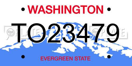 TO23479 Washington License Plate