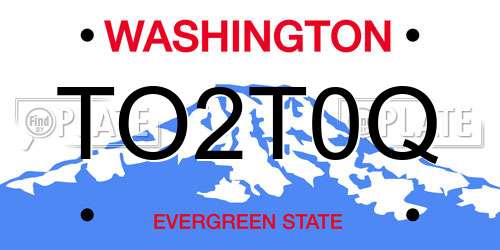TO2T0Q Washington License Plate