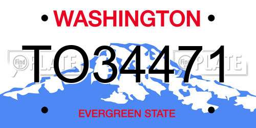 TO34471 Washington License Plate