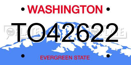 TO42622 Washington License Plate