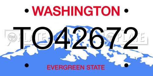 TO42672 Washington License Plate