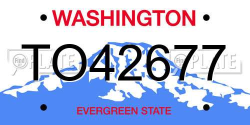 TO42677 Washington License Plate