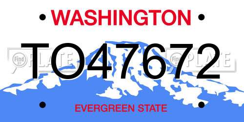 TO47672 Washington License Plate