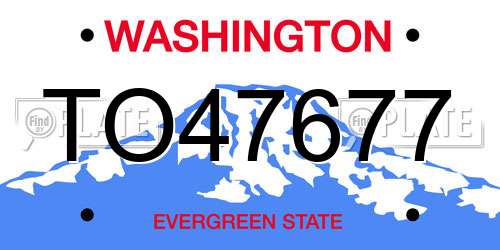 TO47677 Washington License Plate