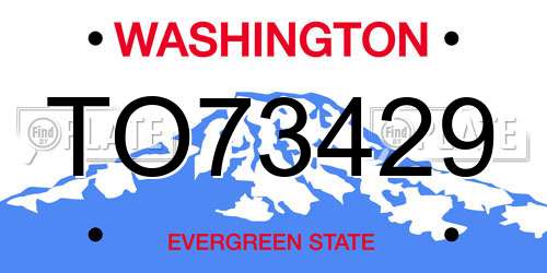 TO73429 Washington License Plate