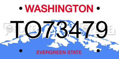 TO73479 Washington License Plate