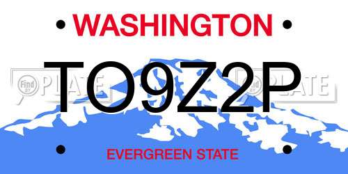 TO9Z2P Washington License Plate