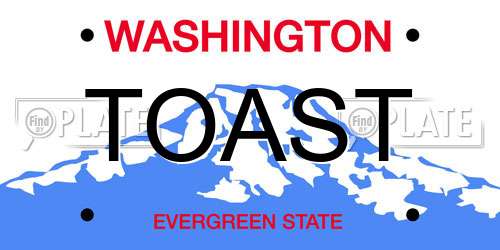 TOAST Washington License Plate