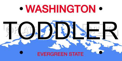 TODDLER Washington License Plate