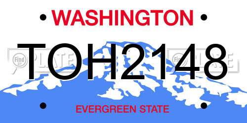 TOH2148 Washington License Plate
