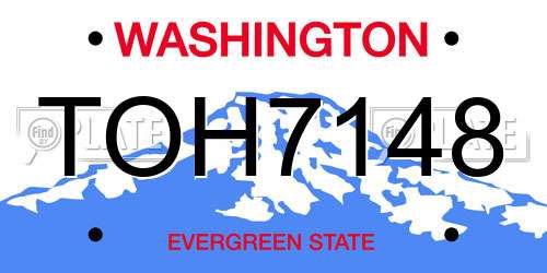 TOH7148 Washington License Plate